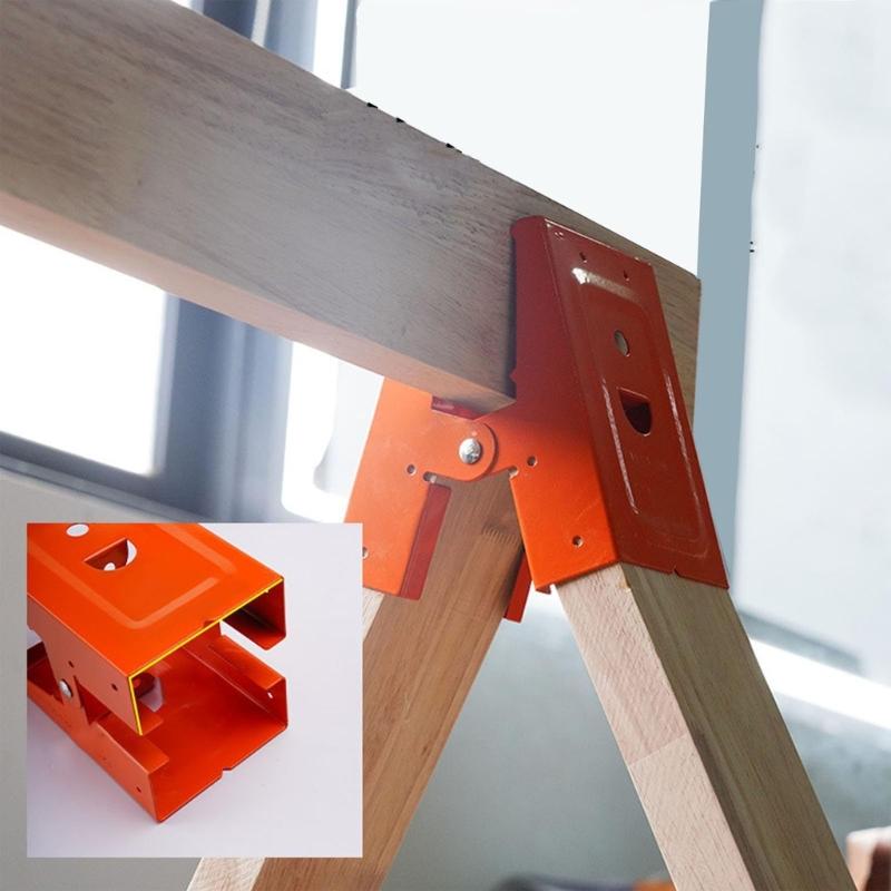 High Strength Sawhorse Brackets Tool Without Installation Slip Resistant Grip Open Frame For Precise Woodworking Alignment