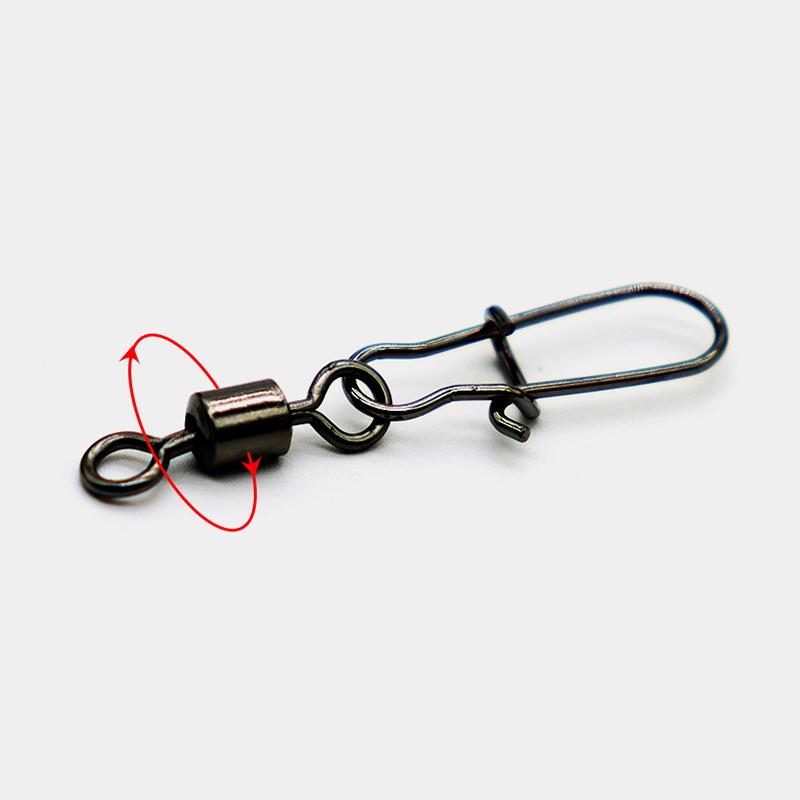 40 Pcs Stainless Steel Fishing Connector Pin Bearing Rolling Swivel Snap In Box Fishing Tackle Accessories For Lure Hook