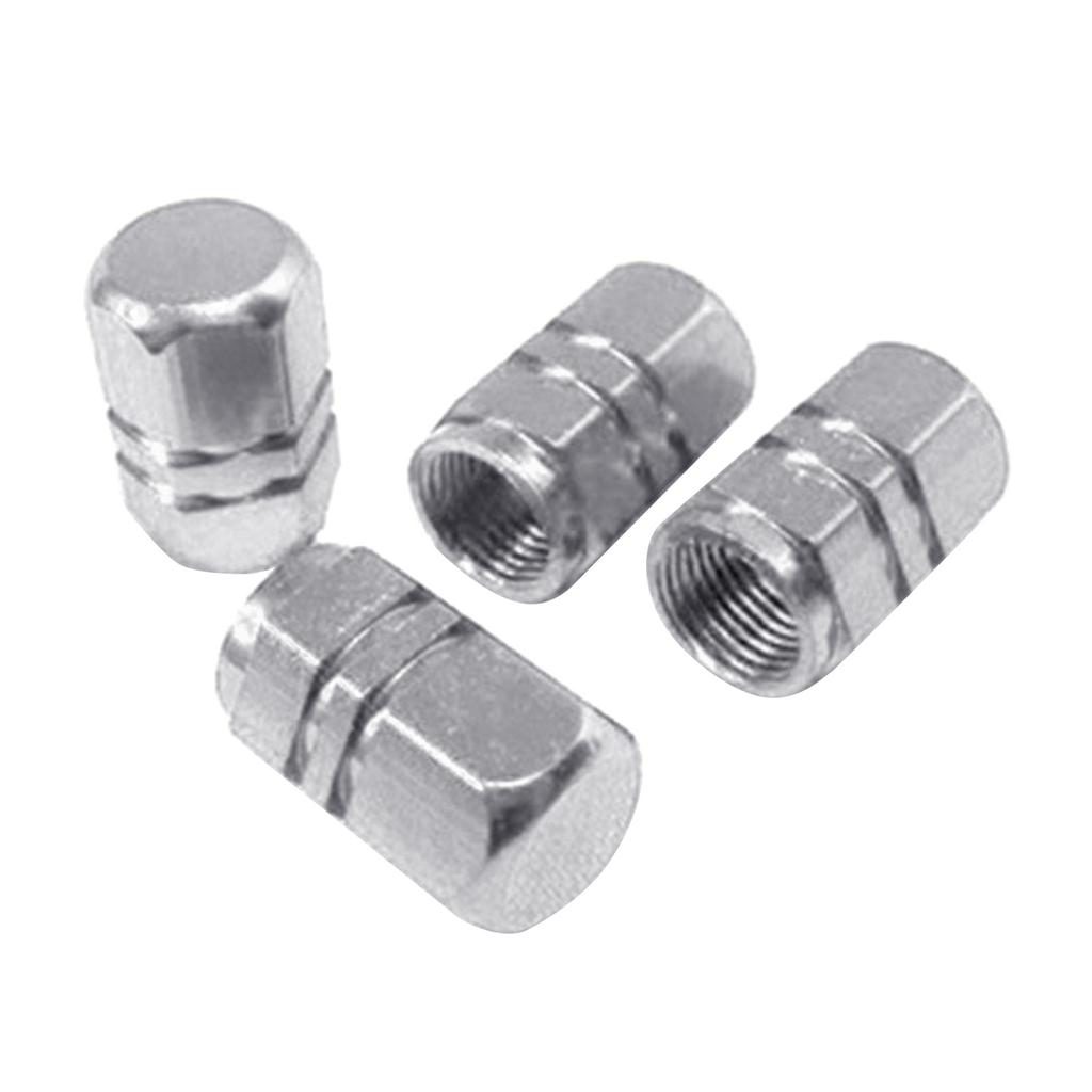 4pcs Aluminum Car Wheel Valve Stem Caps with Rubber Seal Airtight Protections Tire Valve Covers Set for Vehicles Tires