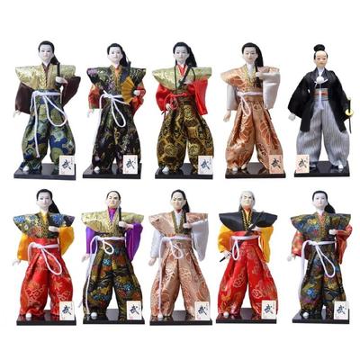 Traditional 12inch Japanese Samurais Dolls In Kimonos for Home Display and Collector's Item