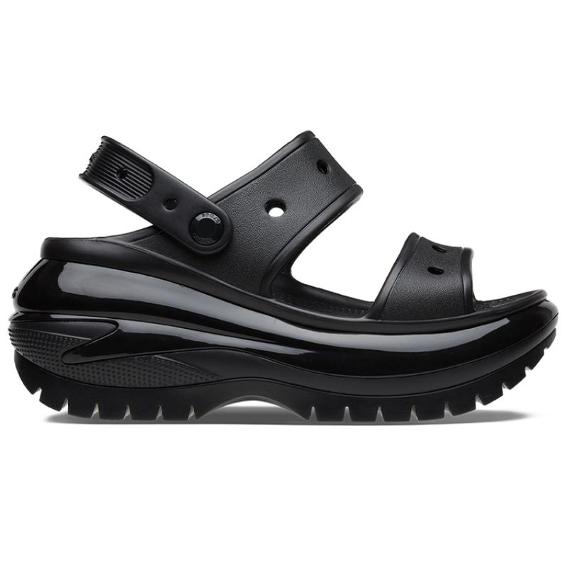 Crocs Thick-Soled One-Strap Sandals Mega Crush Sandal 'Black' Unisex