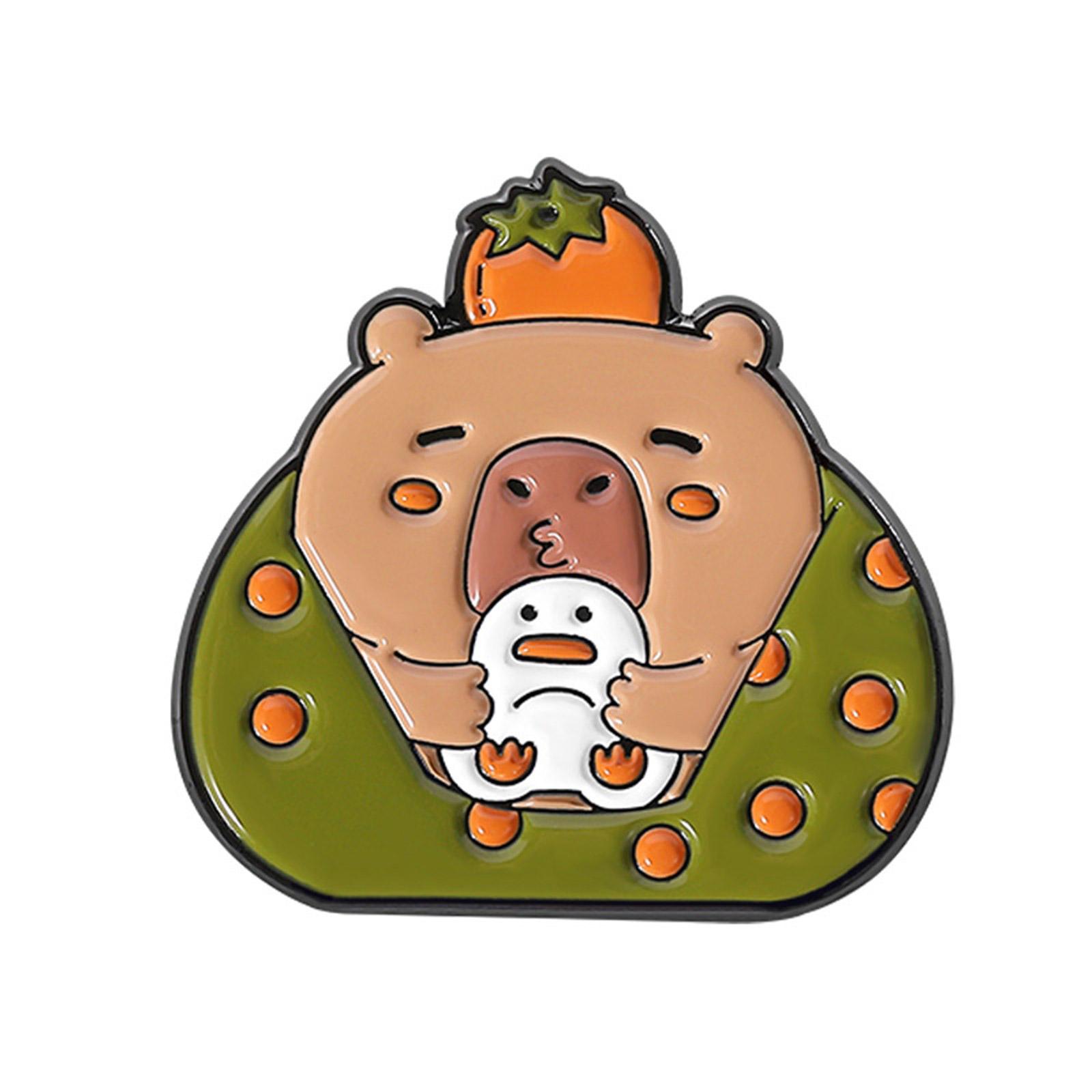 

Милые броши-пины с капибарой для рюкзаков, одежды, DIY-аксессуары, кавайные подарки, унисекс, лацканные пины на животную тематику 8