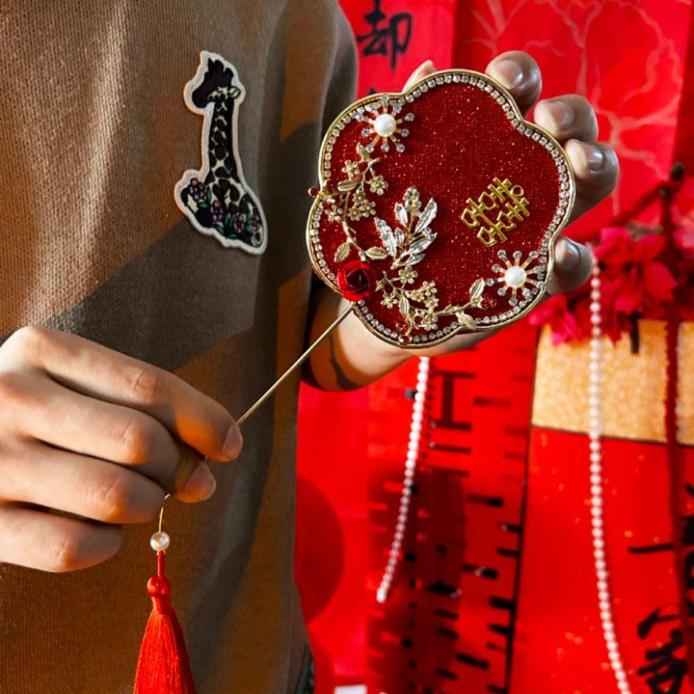 Chinese Style Bridal Group Fan Tassels Chinese Silk Fan Mini Chinese Fan  Chinese Wedding