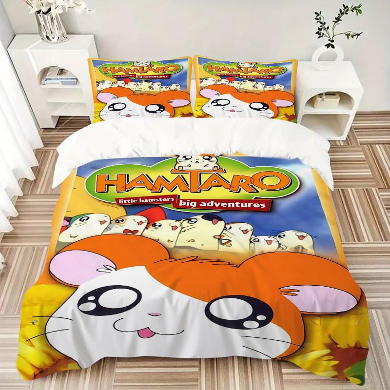 3pcs Hamtaro Bedding Set. Soft and Comfortable with No Core Included (1x Duvet Cover + 2x Pillow Covers) yy251031082