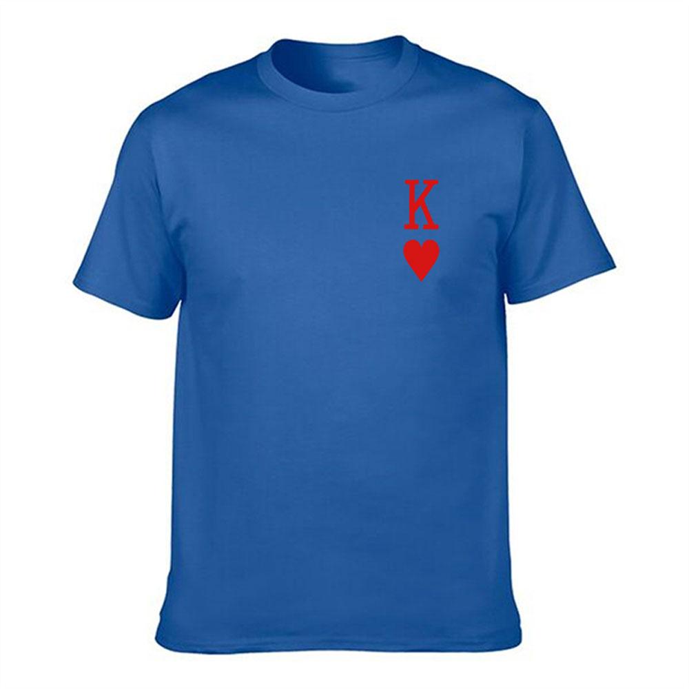 Unisexs Pure Cotton Tshirt Red Letter K Heart Graphic Print Casual Crew Neck Short Sleeve Tee For Daily Wear