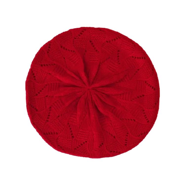 Stretchy Beret Cap Fashion Headwear Painter Hat Acrylic Knit Skull Hat For Office Women Spring Autumn Daily Outfit