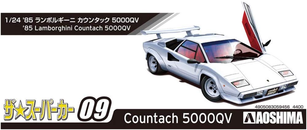 Aoshima Bunka Kyozaisha The Supercar Series 1985 Lamborghini Countach 5000QV Plastikový model 1/24 č.9