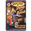 Quickies Pump and Polish Hot Rod PinUp Tin Sign Retro Man Cave Decor