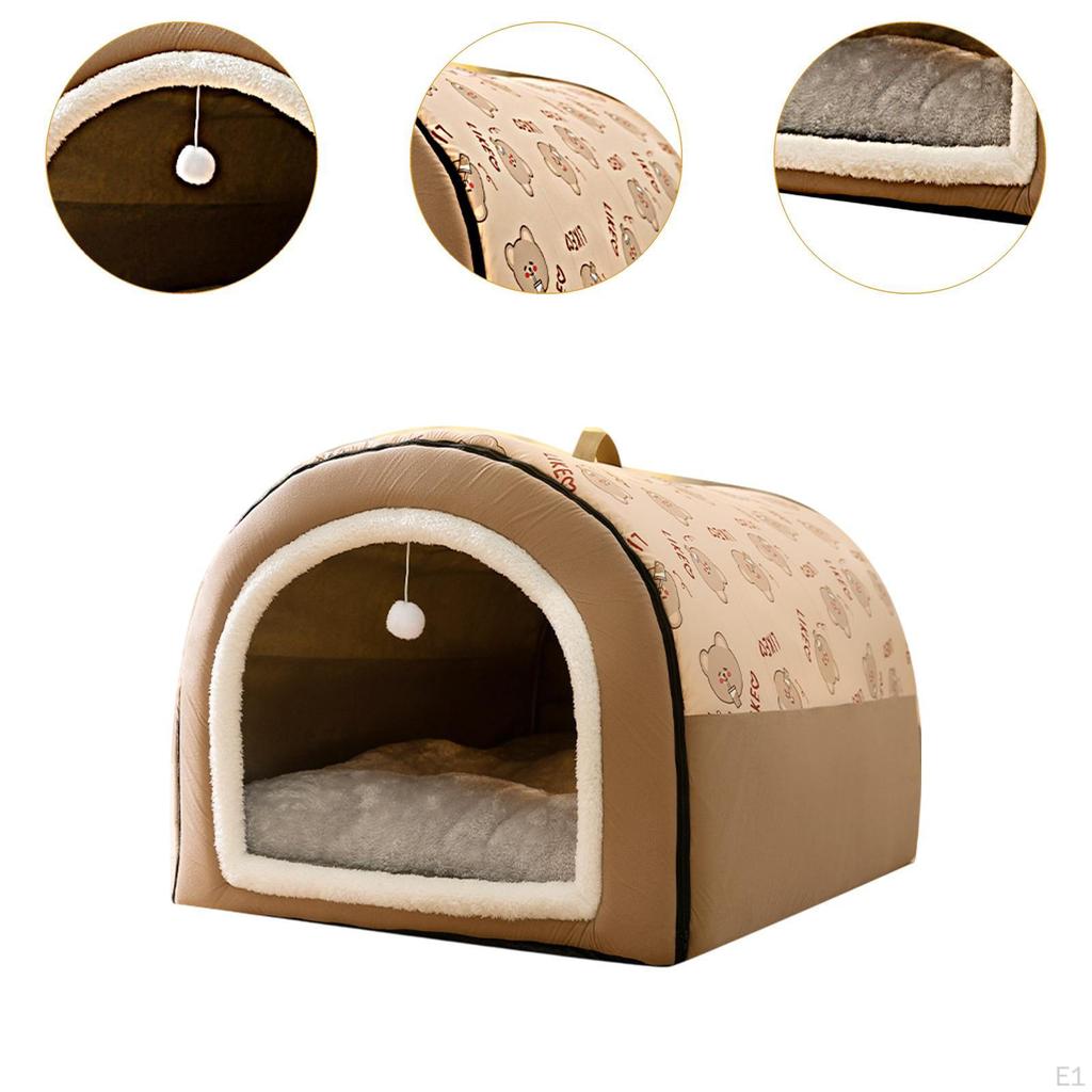 Dog House Tent Pet Shelter Removable Supplies Self Warming Cat Nest Puppy Cave 2 In 1