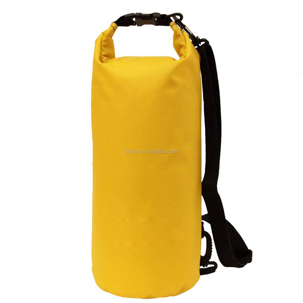 Custom Logo 15L 500D PVC Tarpaulin Foldable Roll-Top Dry Bag Waterproof Travel Accessory for Outdoor Activities-Kayaking Camping