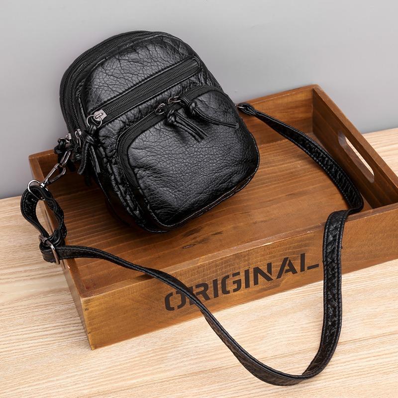 Women Shoulder Bag PU Soft Leather Texture New Mini Square Bag Large Capacity Crossbody Bag Minimalist Middle-Aged Mom Bag