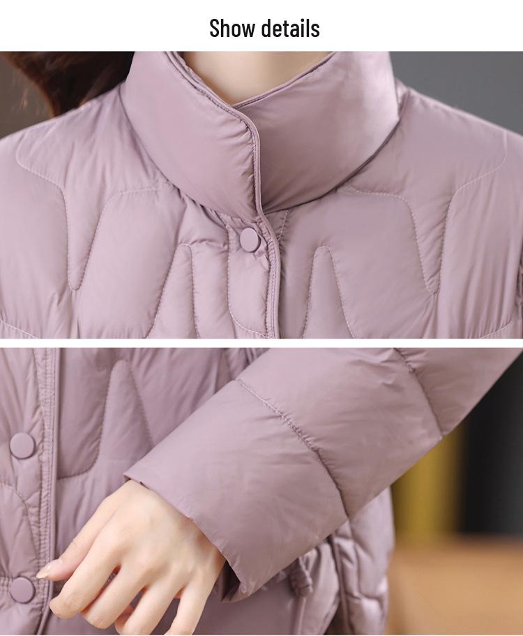 Dámská zateplená bunda s volným střihem pro drobnou postavu - Zimní móda 2024, Nadměrná velikost, Hřejivý kabát s omlazujícím efektem