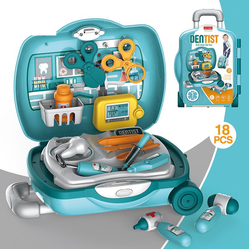 Children'S Play House Portable Suitcase Dresser Cut Cut Music Kitchen Tableware Medical Equipment Trolley Case Toy Set