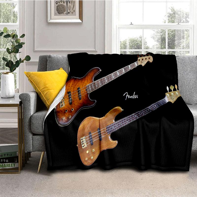 29 Stil Neu Fender Retro Gitarre Instrumente Musik Logo Decke, Weiche Überwurfdecke für Zuhause Schlafzimmer Bett Sofa Reise Picknickdecke