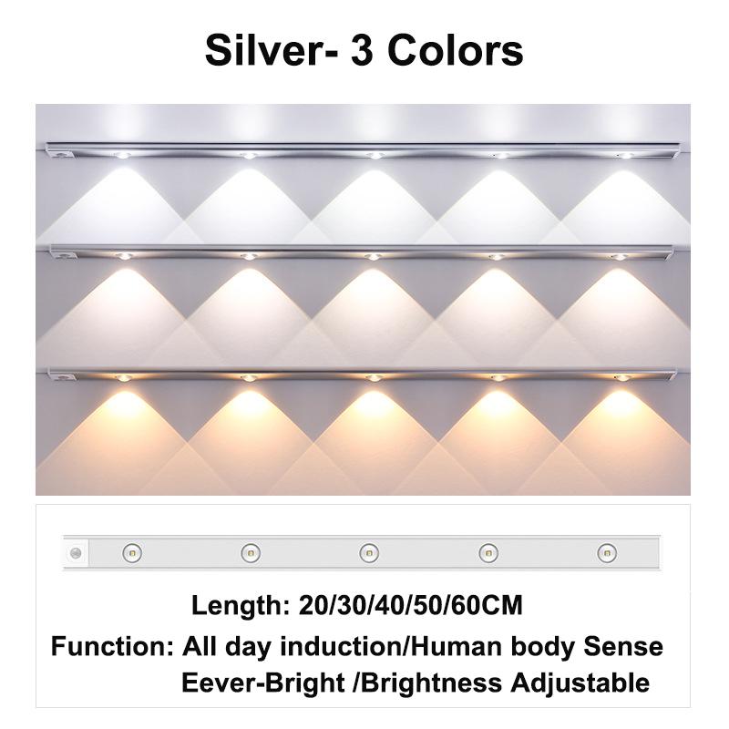 

Датчик движения светодиодный ночник USB беспроводной ультратонкий светодиодный охладитель вина светильник для кухонного шкафа спальни гардероба внутреннее освещение 20cm (7.8inch)