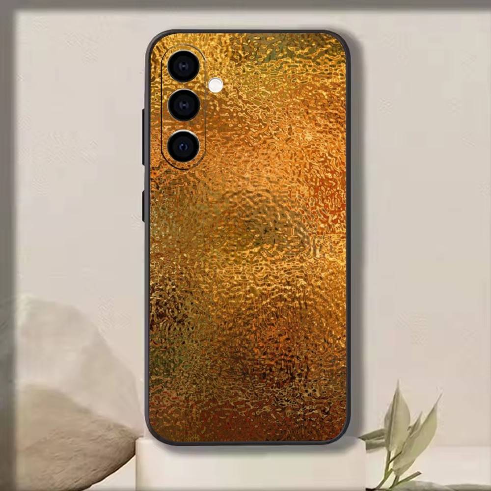 Retro Amber Texture Laser   Phone Case Black Silicone Soft For Samsung Galaxy A73,A72,A71,A70,A53,A52,A51
