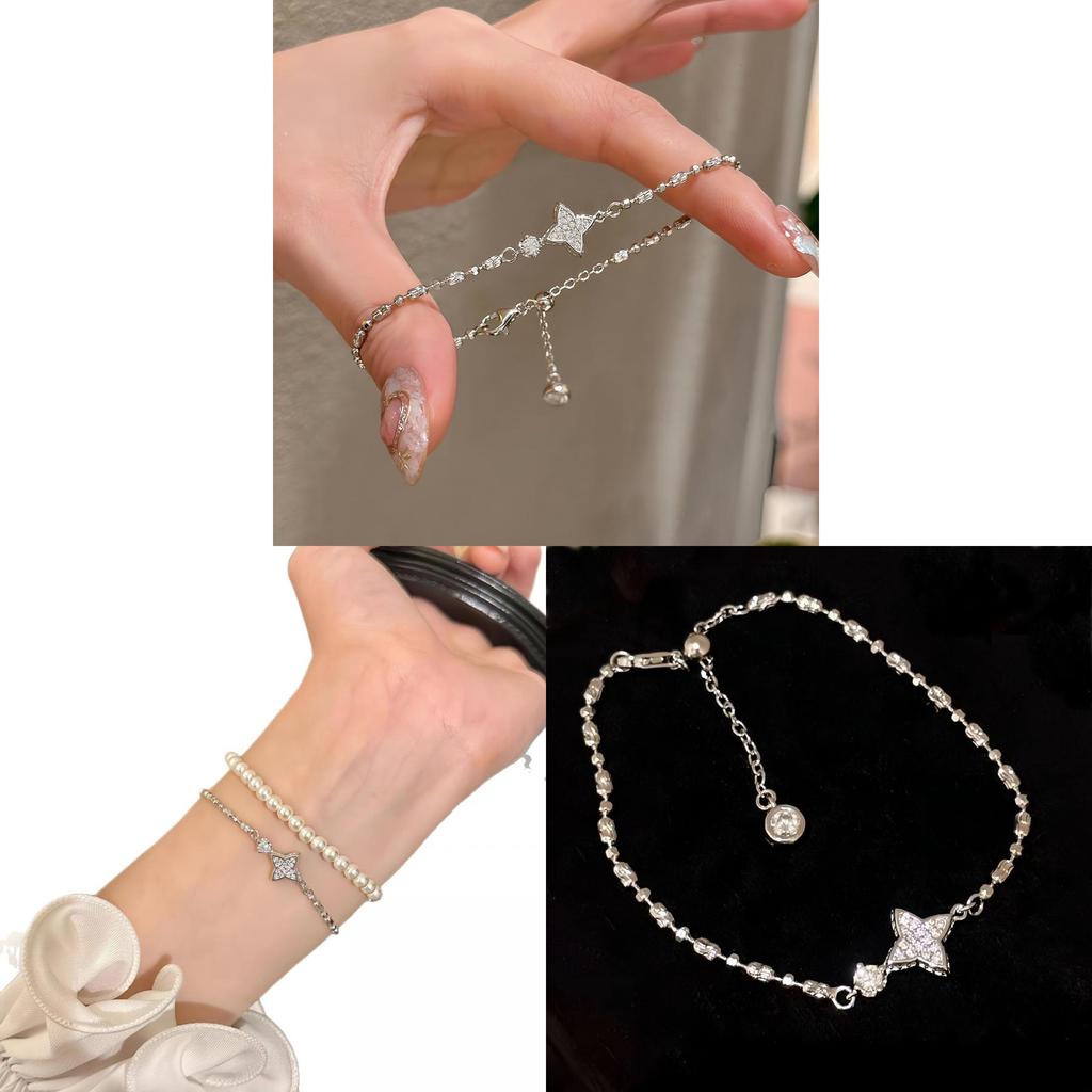Zircon Star Shape Bracelet For Women With Geometric Design And Floral Elements For Gift Giving