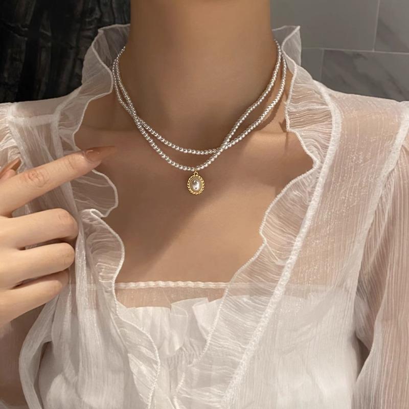 Perlenkette doppellagig Damen leichter Luxus Nische kaskadierend neu 2025 beliebt Schlüsselbein-Design High-End-Accessoires Halskette