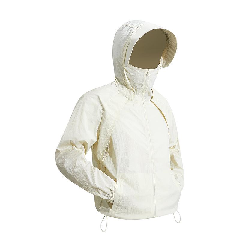 Herrjacka med huva och UV-skydd - Amerikansk stil sommarsolskydd is-silke för utomhuscamping 2025