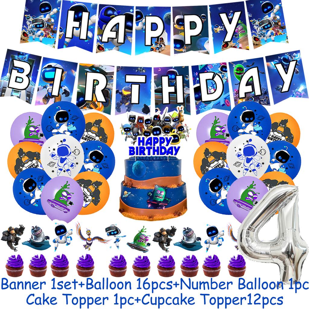 Cartoon ROBOTS Child Birthday Party Decoration Supplies Cup Plate Balloon Tablecloth Banner Photography Background Prop Kid Gift