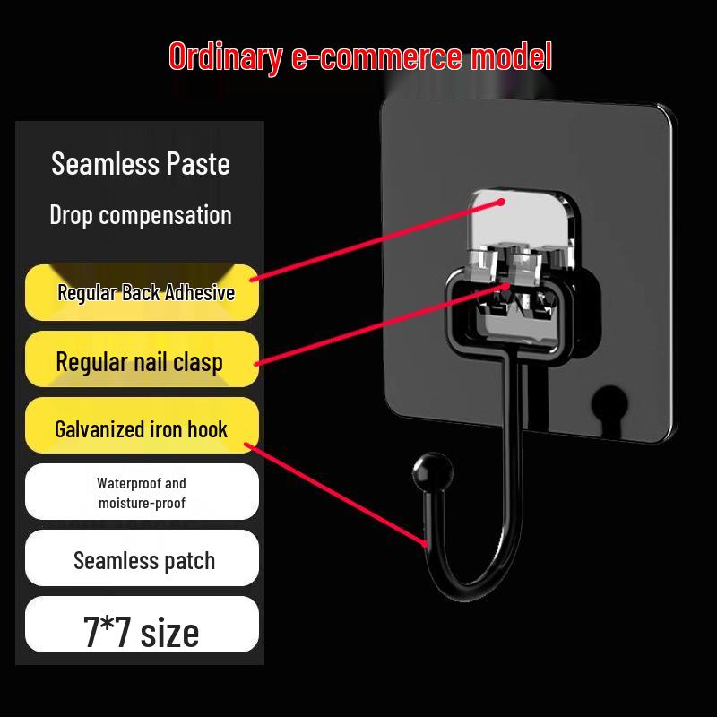 Transparent Seamless Adhesive Hooks - Strong Load Bearing for Home, Kitchen & Bathroom
