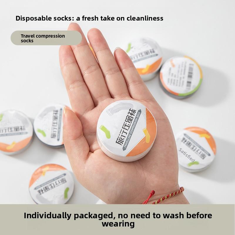 Disposable Socks for Men and Women, Compression Travel No-wash Mid-calf Cotton Socks, Summer Breathable Thin Socks