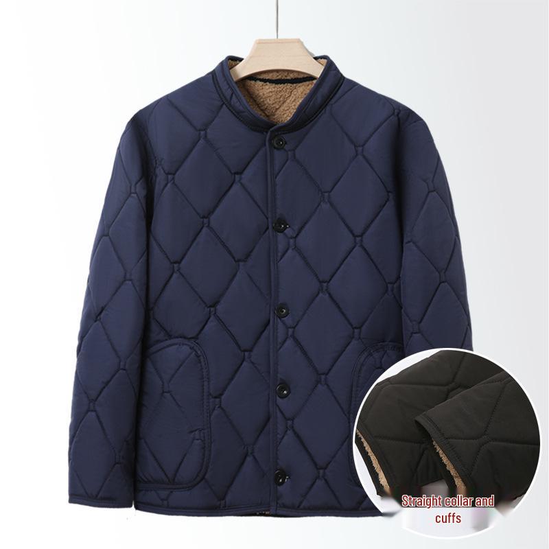 Men's Winter Cotton-Padded Jacket for Seniors - Fleece-Lined, Thickened, Warm, Ideal for Dad or Grandpa
