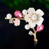 New Rhinestone Large Plum Blossom Branch Pins for Women Unisex Pearl Plant Brooches Event Party Decoration Clothes Accessories