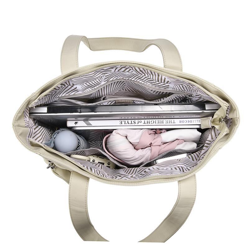 Large Capacity Shoulder Bag Solid Color Tote Bag Student Handbag