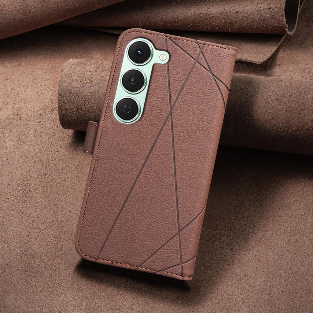 For TECNO Spark 40 Pro+ 4G Case BINFEN COLOR BF35 Geometry Imprint Leather Phone Cover RFID Blocking Wallet Stand