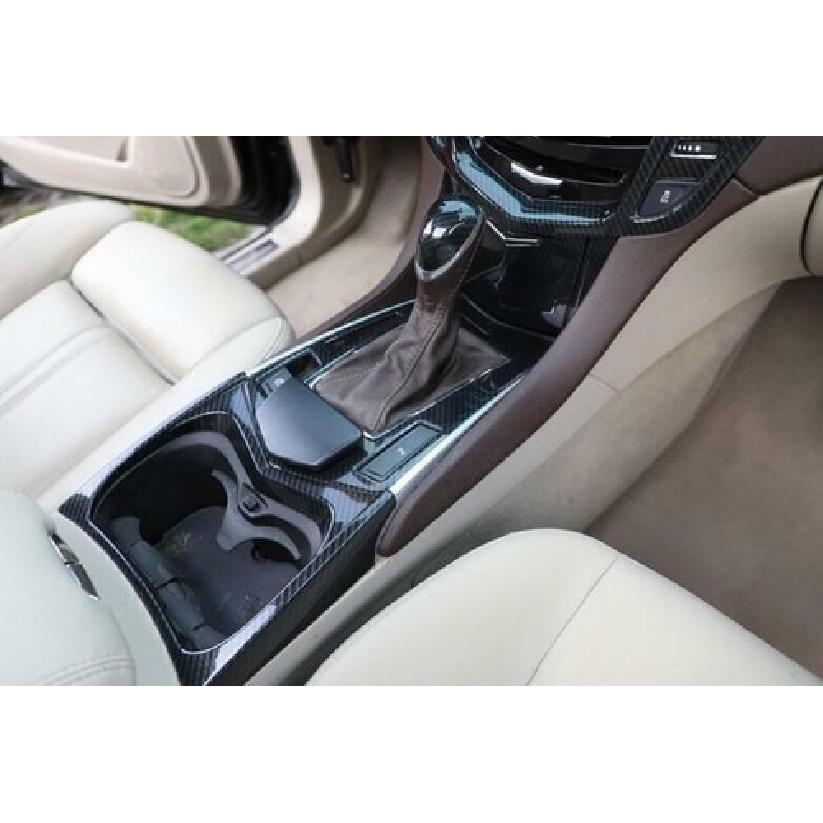 Car Console Gear Storage Box Cover Trim For Cadillac SRX 2010-2016 Carbon Fiber