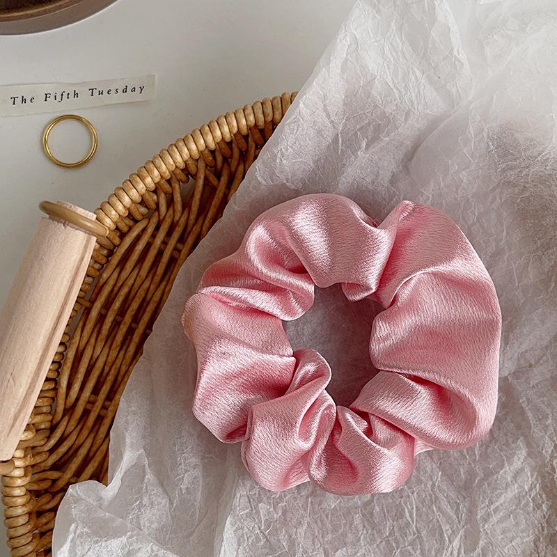 Vintage Crystal Satin Large Intestine Ring Premium Hair Band Headband Rubber Band Head Flower Hair Accessories Women