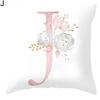 Orion English Alphabet Floral Print Pillow Case Waist Cushion Cover Wedding Bed Decor