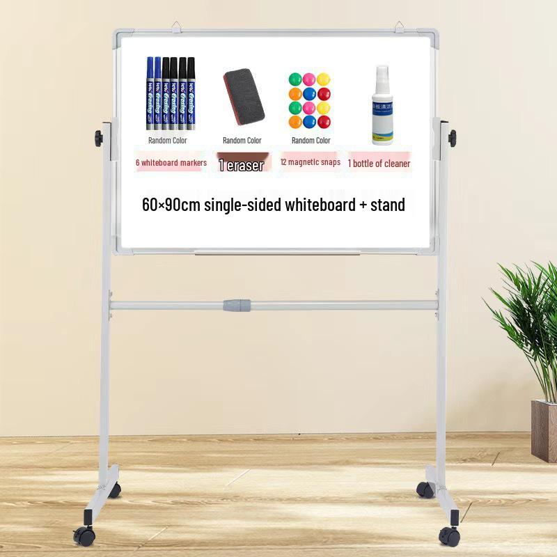 Double-Sided Movable Whiteboard & Blackout Board Easel Stand for Home & Office Teaching