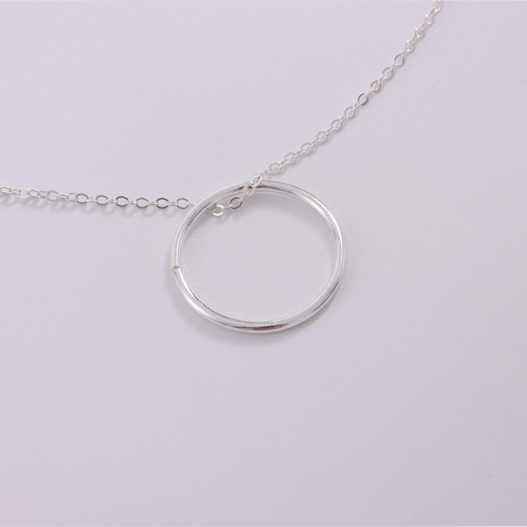 Europe, America, Fashionable New Size Ring Pendant Necklace Women, Geometric Temperament Popular Circle Collar