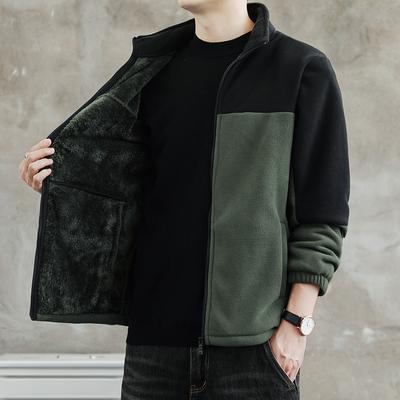 Casacos de Lã Casuais da Moda Masculina Primavera Inverno Esportes Jaqueta de Gola Alta Cardigã de Lã Masculino Moletom Bonito