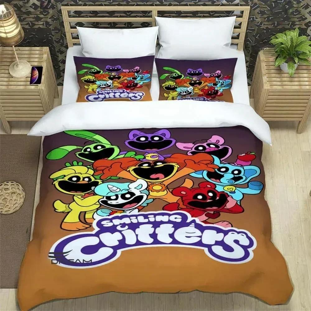 3D Cartoon S-smiling critters Bedding Set Printed Bed Set With Pillowcase Bed Duvet Cover Soft Queen King Size Bedclothes Home
