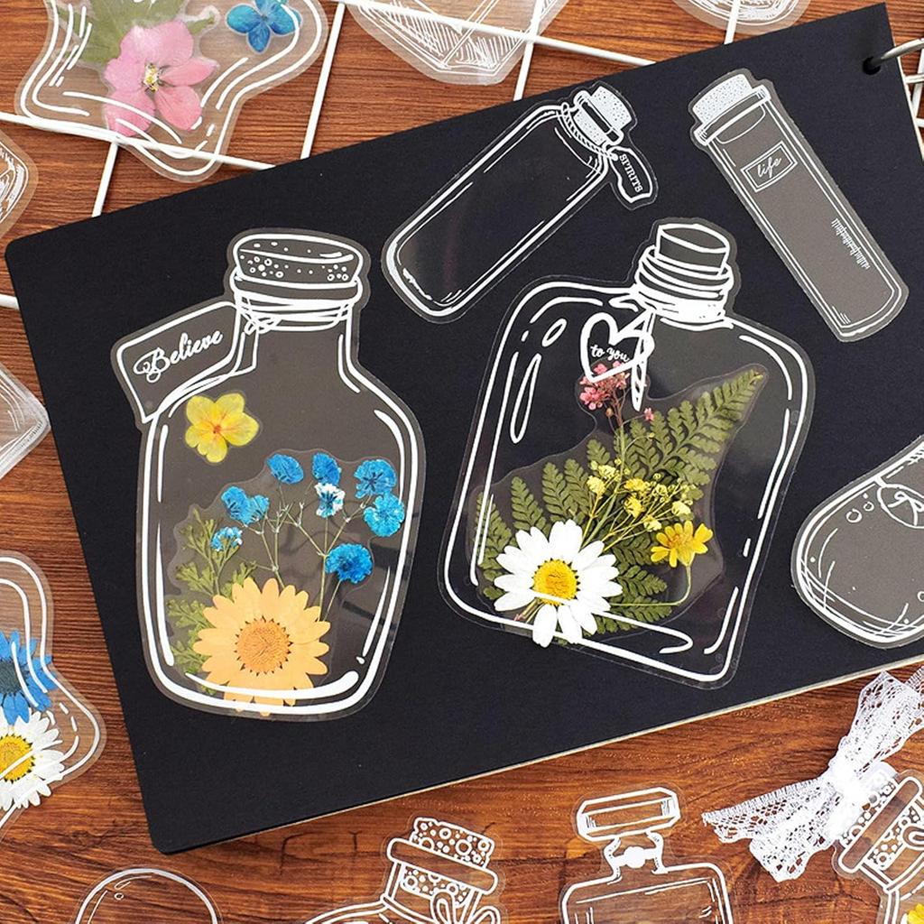 Dried Flower Bookmark Set, PET Transparent Bookmark,DIY Material Creative Stationery Handmade Products,Suitable for Giving Gifts