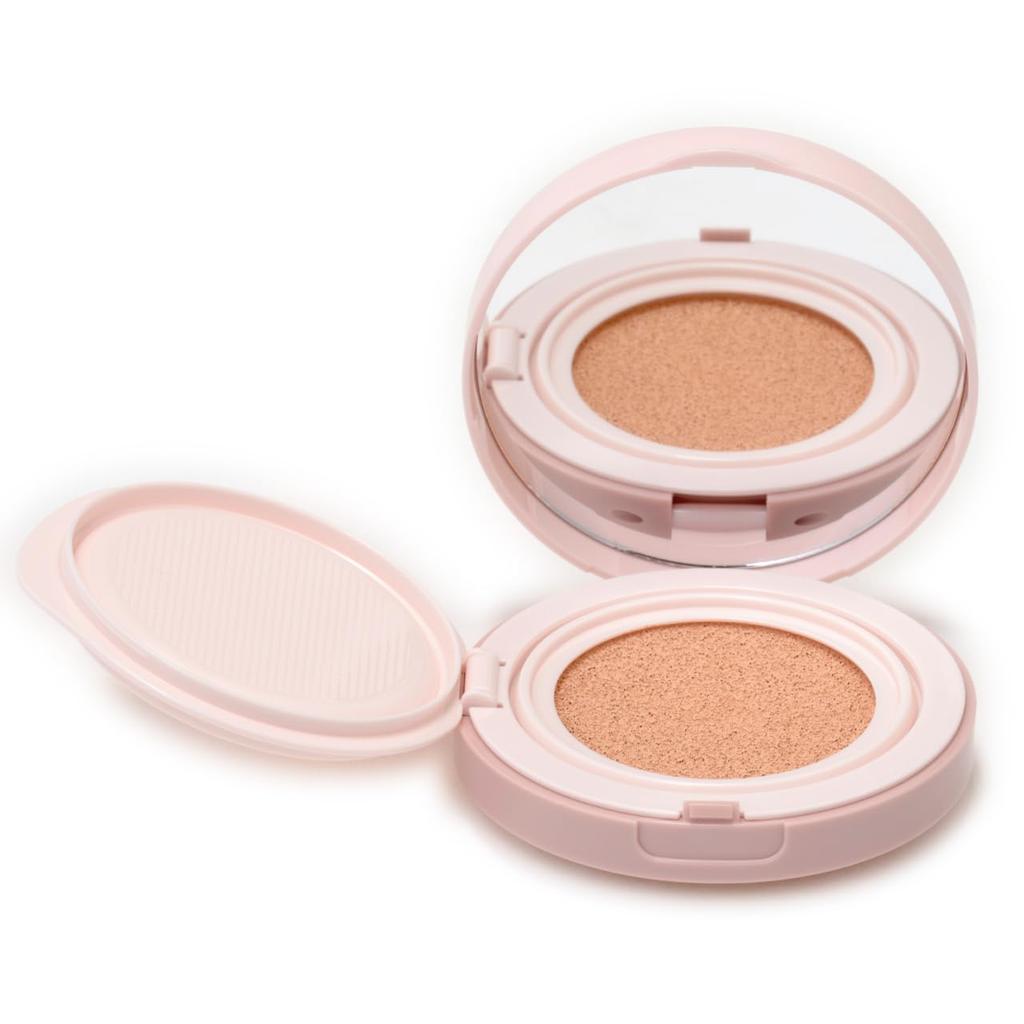 CANMAKE Fit Glow Cushion Foundation 03 Pink Natural 10g - Dewy Finish, Thin Layer, Teardrop Puff, SPF50+ PA+++