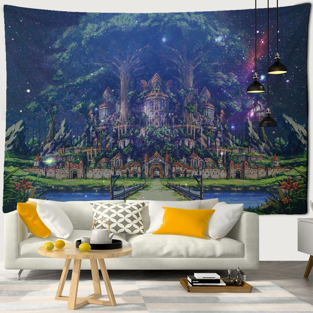 2020 Neue Weihnachtsbäume Wandteppich zum Aufhängen an Weihnachten, Hängetuch, Szenendekoration, Wandtuch, mehrere Größen