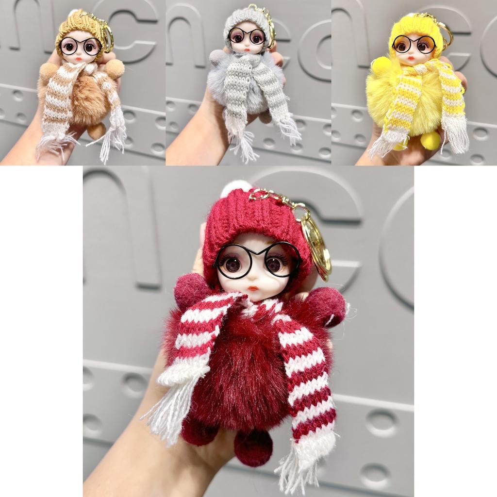 Delightful Plush Big Eye Doll Keyring Fluffy Rabbit Style Ideal For Friends And Family