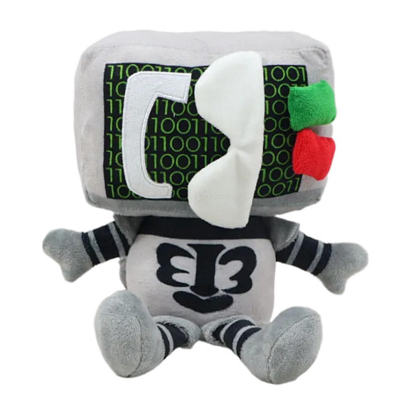 2 Pcs Cute Robot Plush Dolls Soft Stuffed Cartoon Figures Collectible Plushies Decorative Ornaments For Kids Birthday Holiday