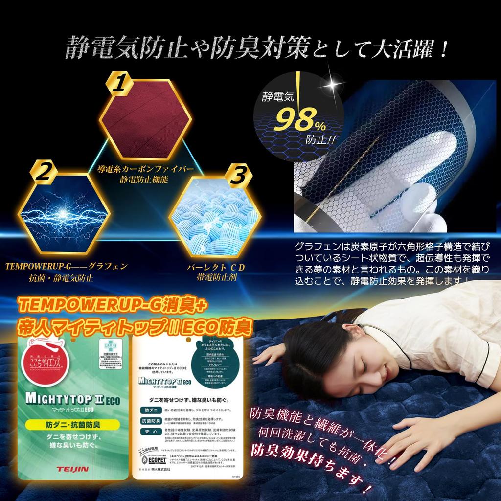 SunshineLife Rug TEIJIN Graphene Insulated Quilted Flannel Rug with Aluminum Comfortable to the and Perfect for Fall and Compatible with Floor Heating