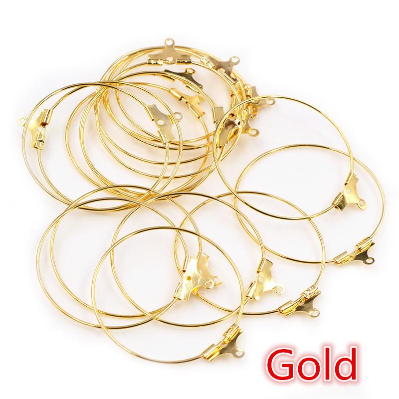 

30pcs 20 25 30 35 40 45mm Hoop Earrings Big Circle Ear Wire Hoops Earrings Findings For DIY Jewelry Making Supplies Accessories 20mm золотой