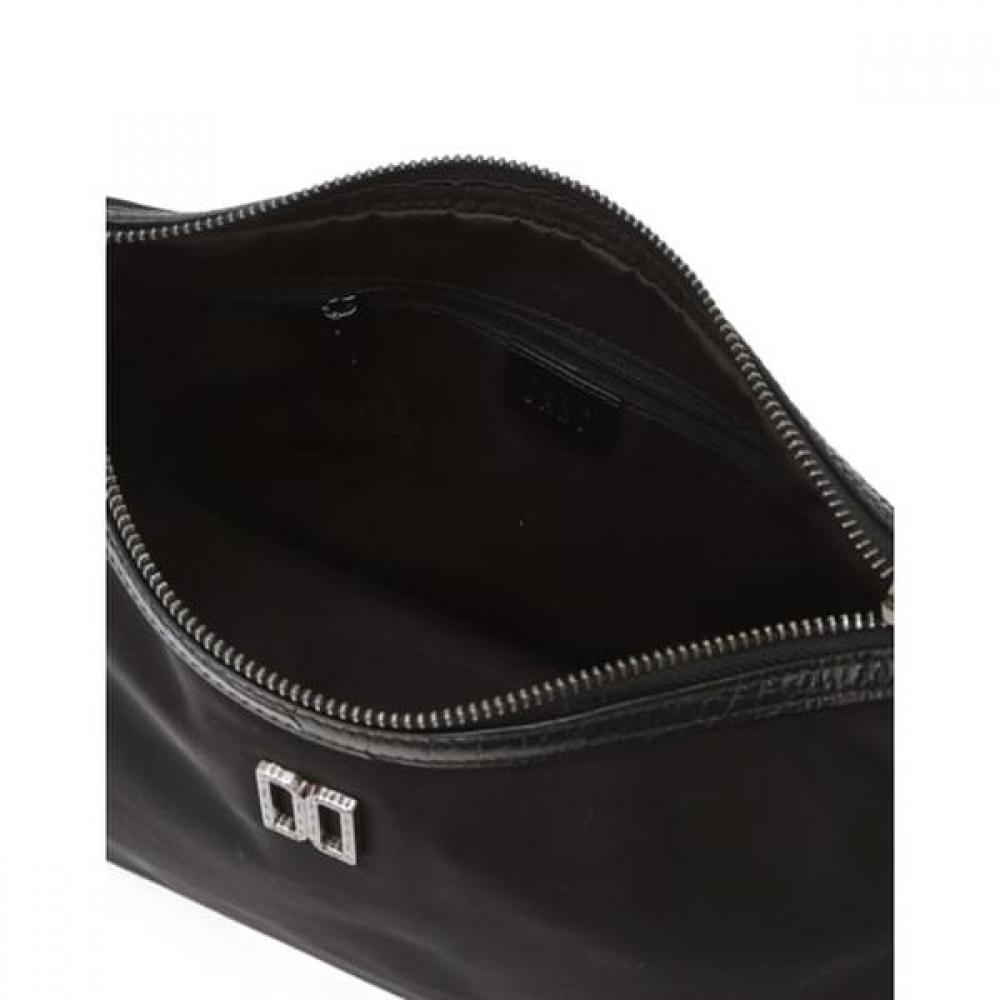 Daks Black Croc Cowhide Nylon Shoulder Bag M Dcba6e052bk
