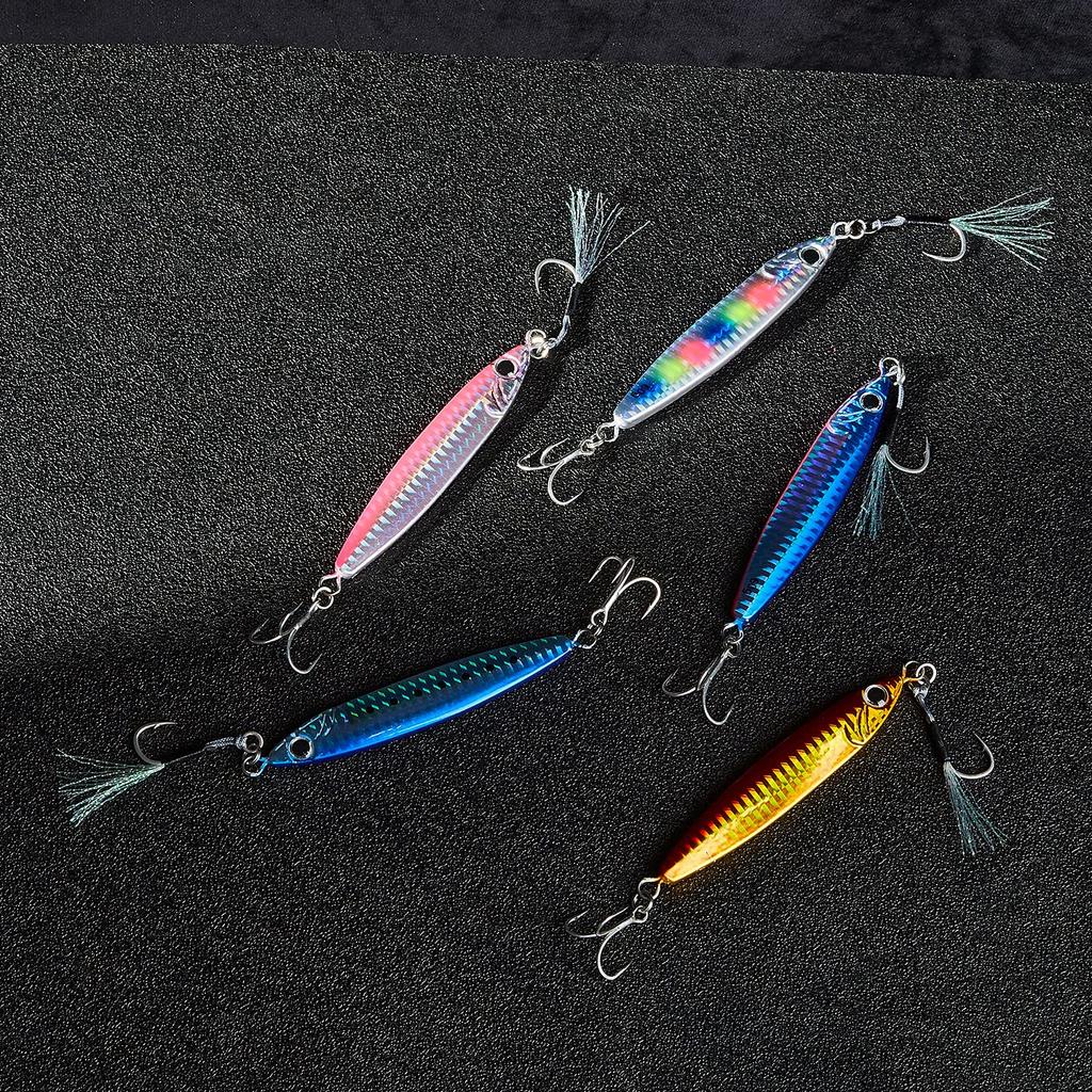 Seiran Lure Metal Jig for Sea Set with Durable Long Casting and Flathead Bass, Bluefish, 30g, 40g, 60g, 5-Color Coating, Distance, Flounder,
