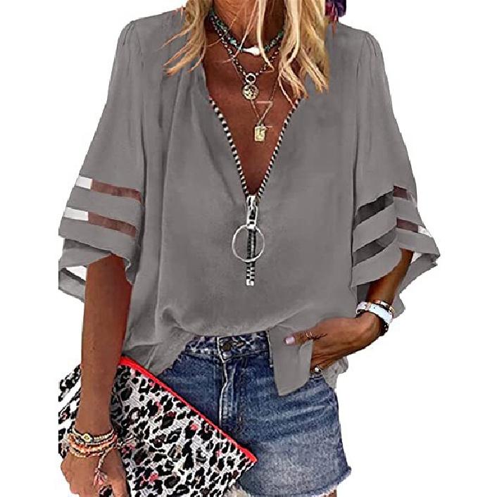 Travel New Women'S Retro Printed Shirt Casual Spring And Summer Breathable Cool Sexy Daily Date Short Sleeved T-Shirt Top
