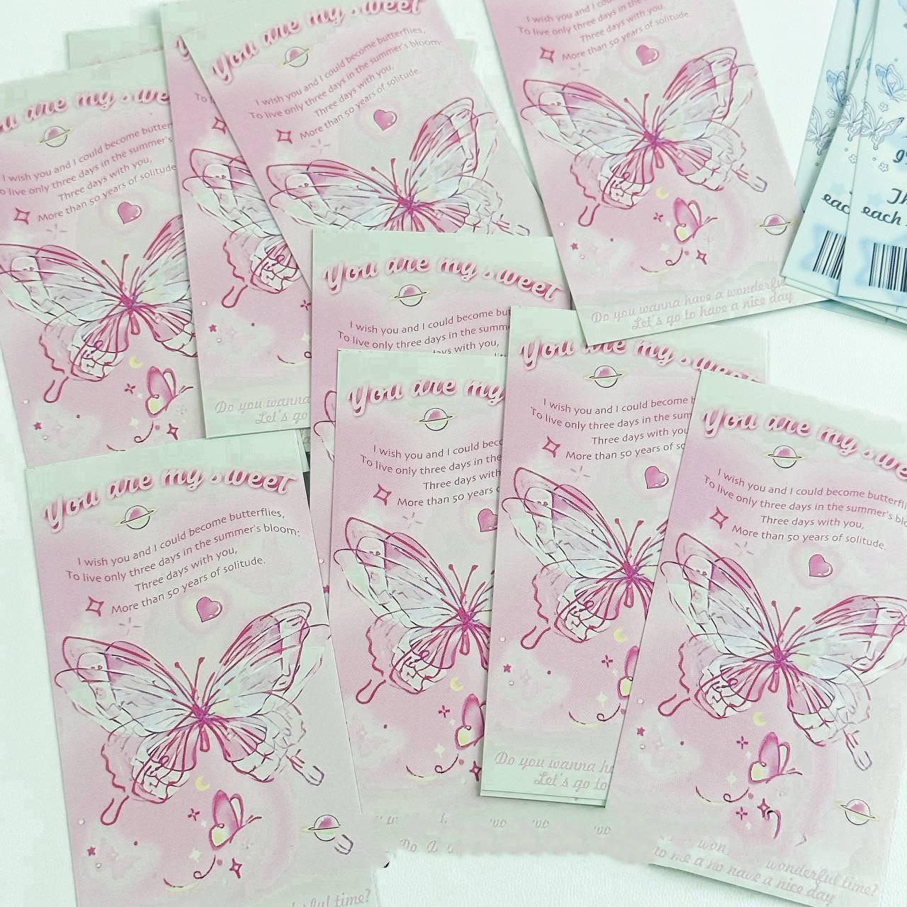 

20 листов, корейская Ins, мечтательная эстетичная наклейка с бабочкой, Kpop, фотокарта, продажа карточек, упаковочная сумка, декор «сделай сам», уплотнительная этикетка, наклейки