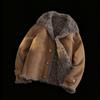 Men's High-End Lambswool Leather Motorcycle Jacket for Autumn/Winter