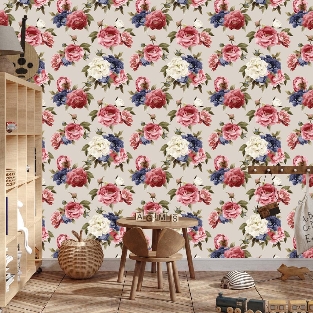 Watercolor Roses Wallpaper for Living Room and Bedroom 50x1000